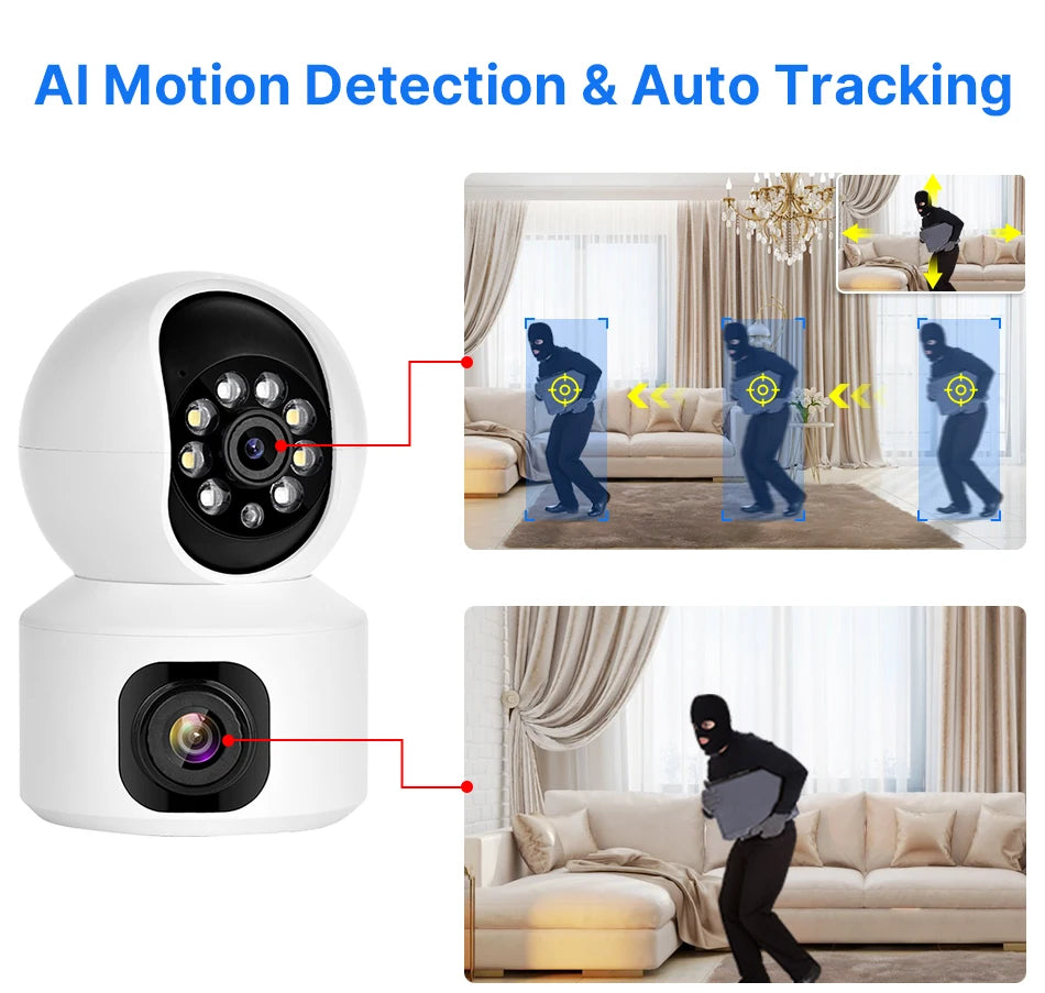 2K 4MP PTZ WiFi Security Camera with Two-Way Audio