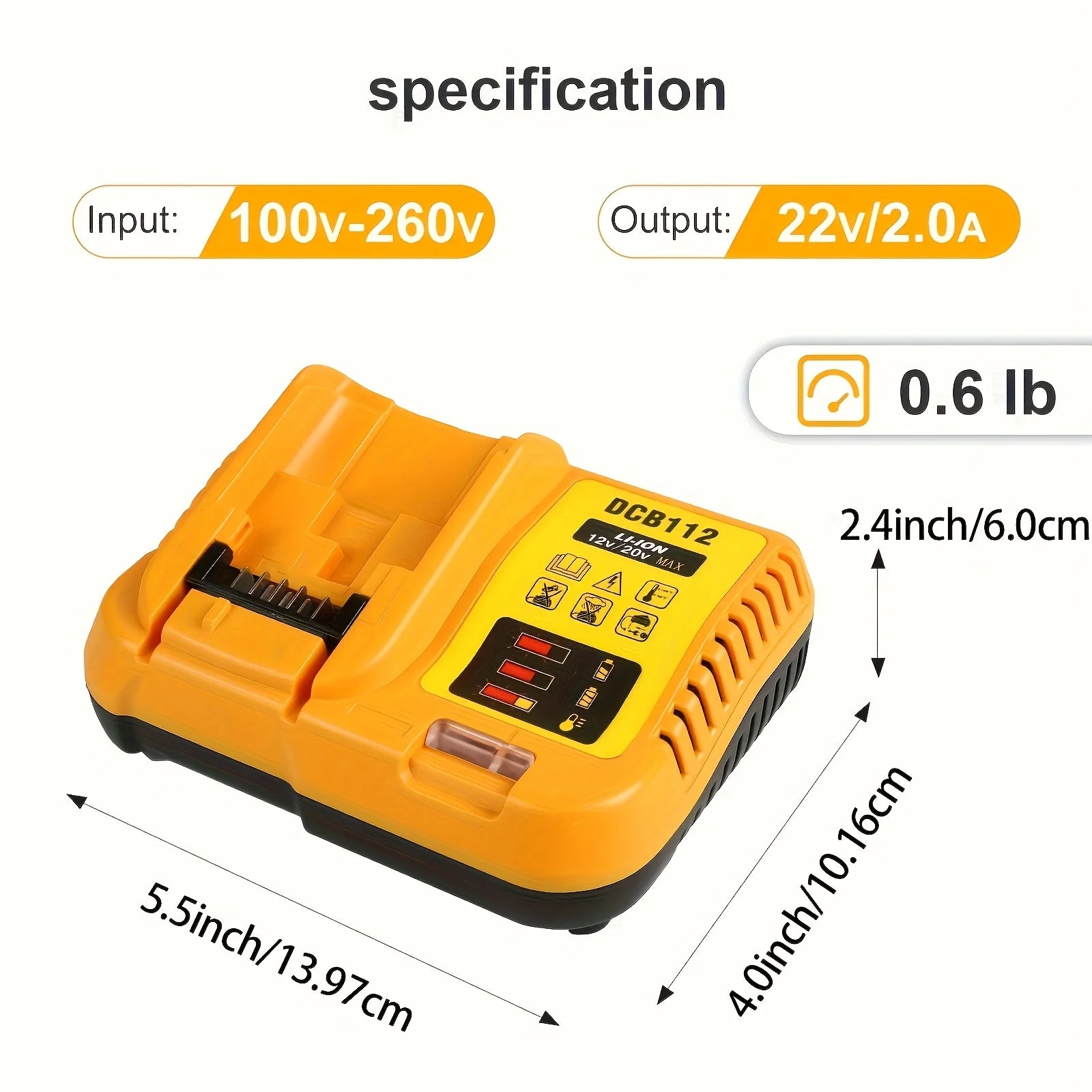 Fast Battery Charger for 12V/20V/60V Power Tool Batteries