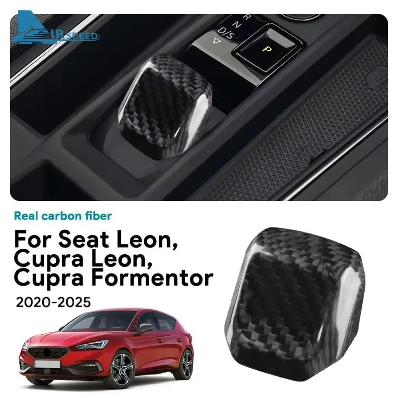 Carbon Fiber Gear Shift Knob Trim for Seat Leon and Cupra
