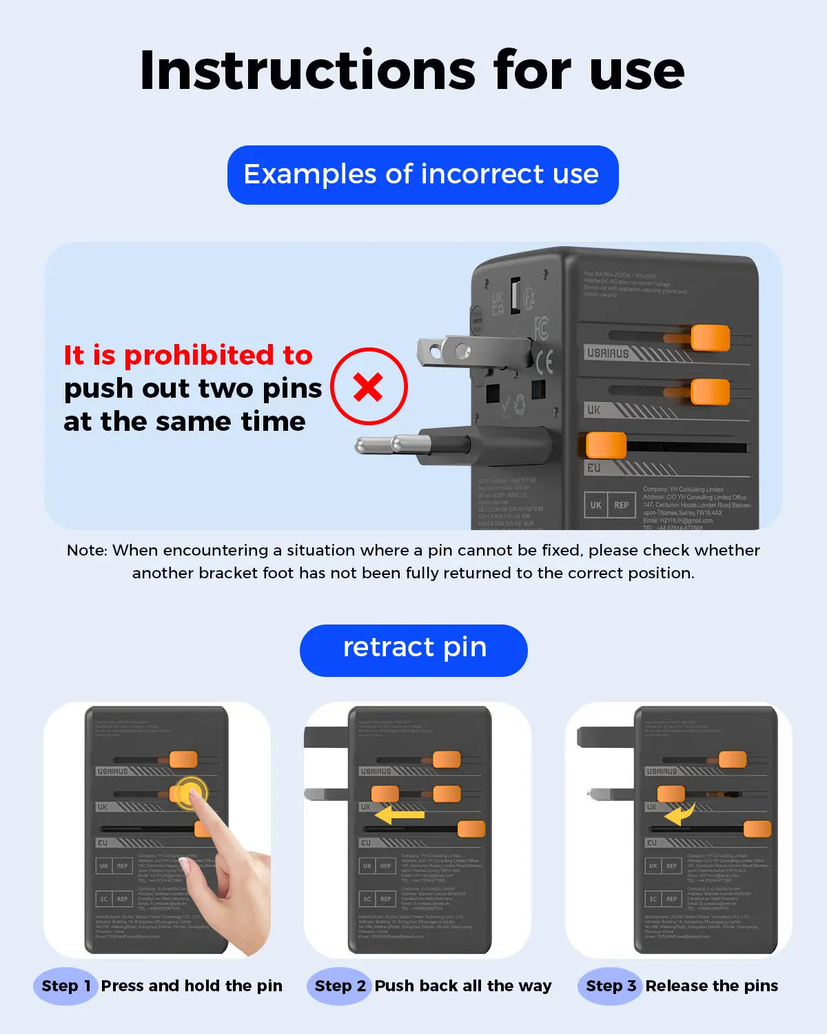 Universal Travel Adapter - USB Power Options