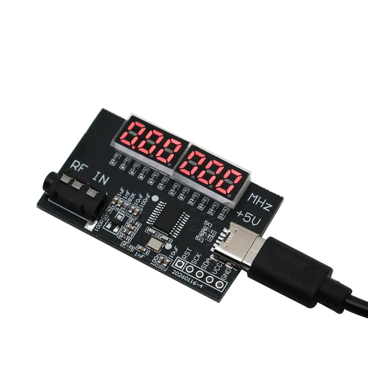 USB-C RF Frequency Counter with LED Display