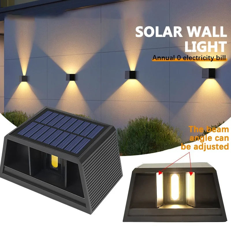 Solar Wall Lamp, IP65 Up and Down Light for Porches