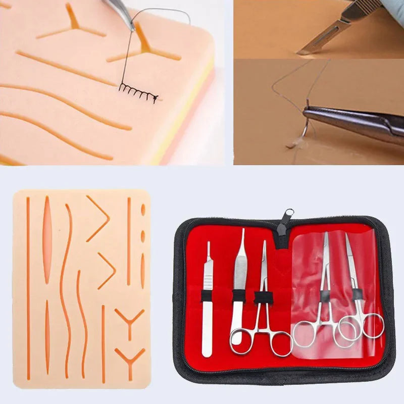 Suture Practice Training Kit with Instruments and Pad