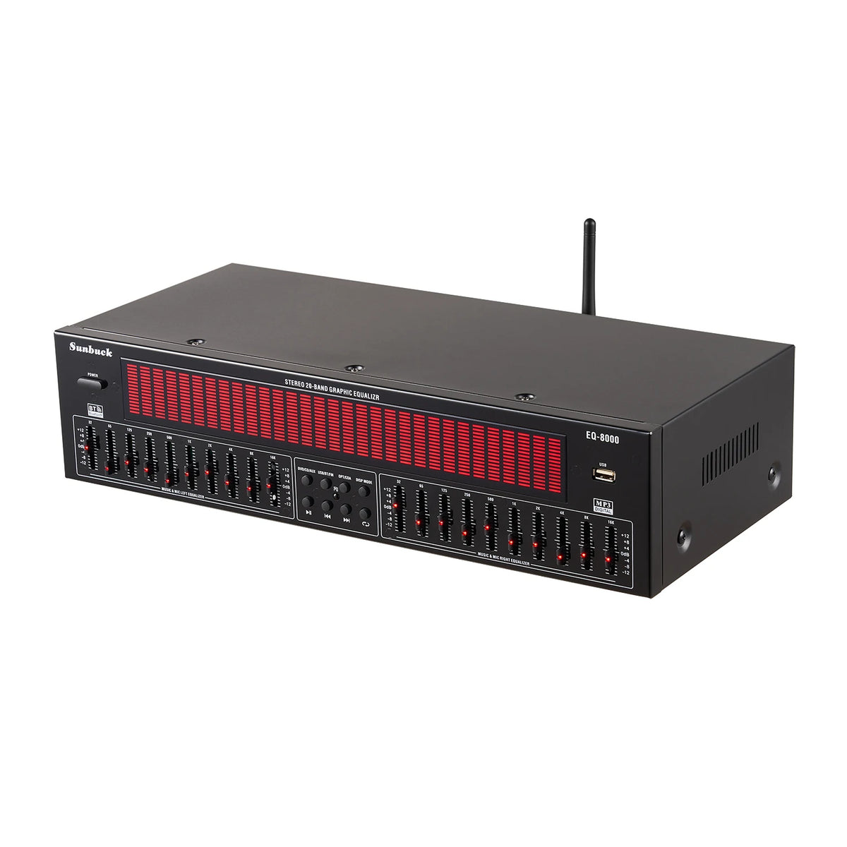Stereo 20 Band Graphic Equalizer BT5.4 EQ8000 Music Spectrum Analysis 220V New Audio Player with EQ for Music Lovers