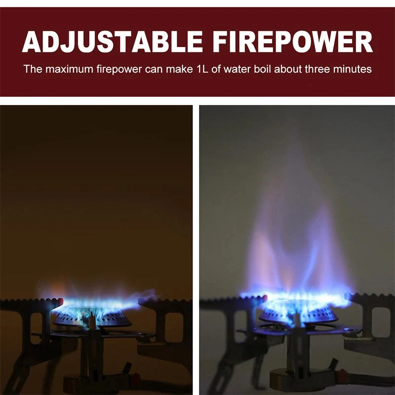 Folding Camping Gas Stove with Adapter