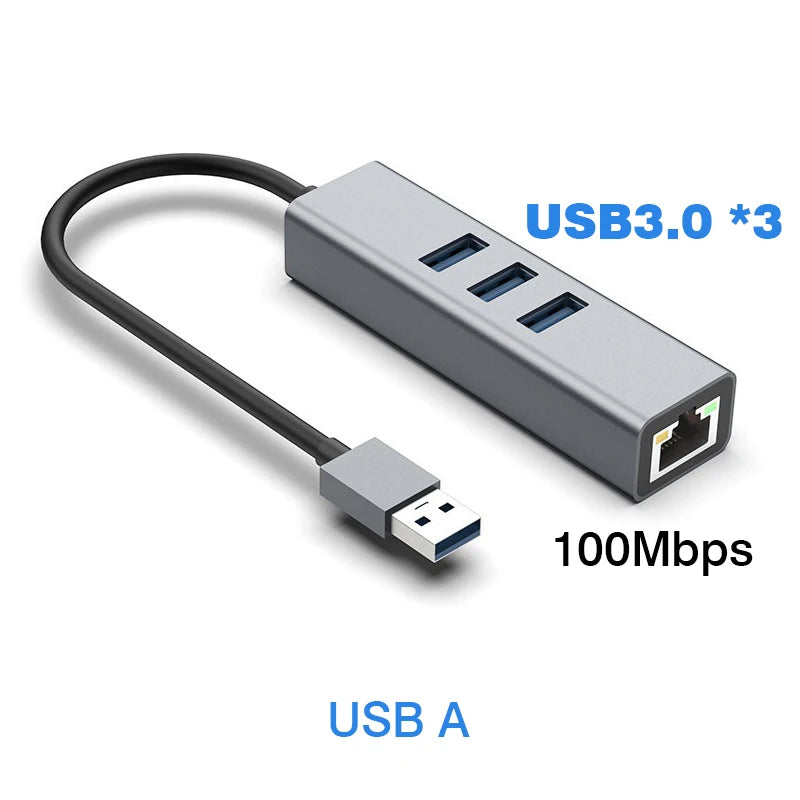 USB-Ethernetadapter en hub, verbindingsopties