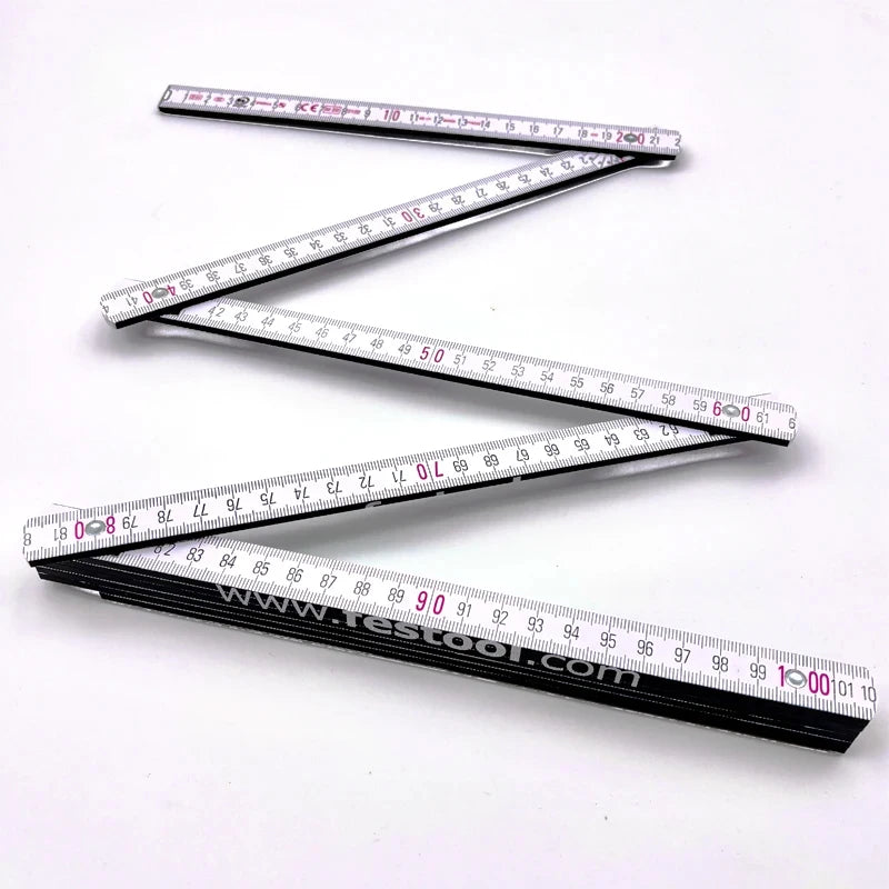 2-Metre Wooden Folding Ruler, 10 Sections