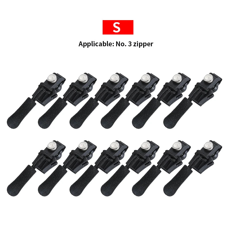 Universal Detachable Metal Zipper Slider Puller Detachable Instant Repair Kit DIY Replacement Lever Locks for Clothing Luggage
