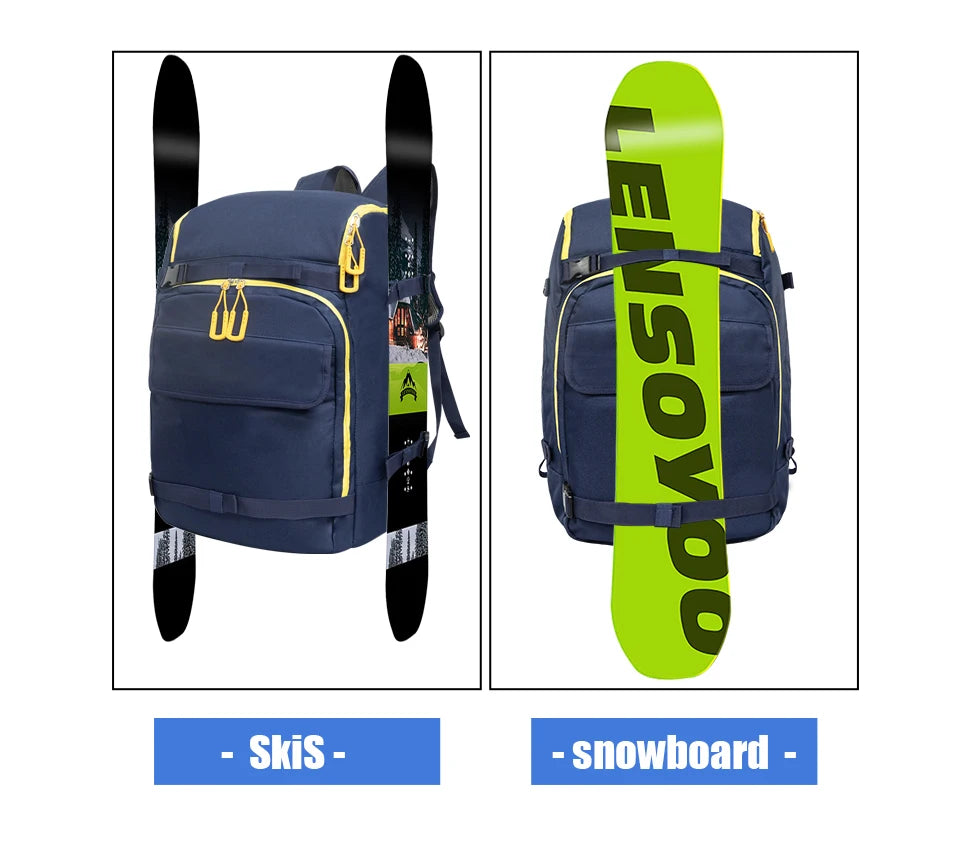 50L Ski Boot Bag Backpack for Boots, Helmet and Gear