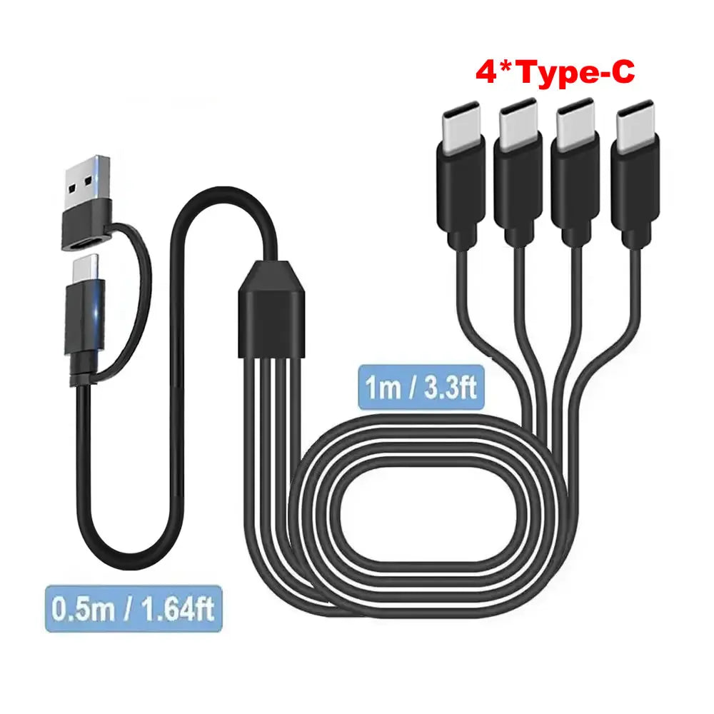 Vierfach-USB-C-Ladeverteilerkabel