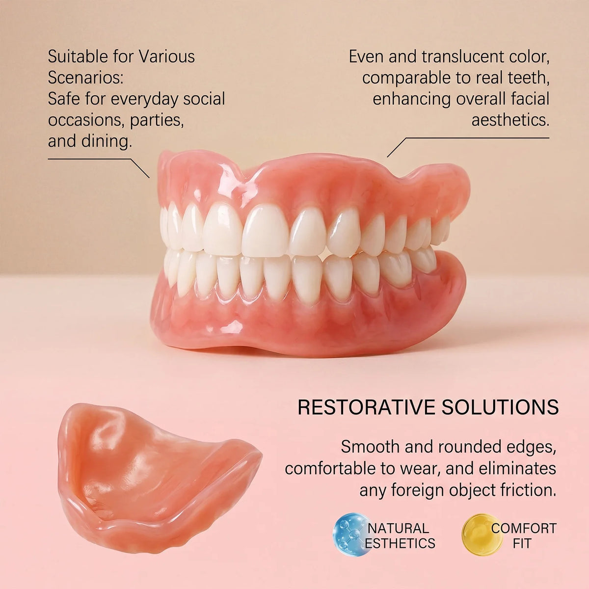 Silicone Cosmetic Denture Cover Set