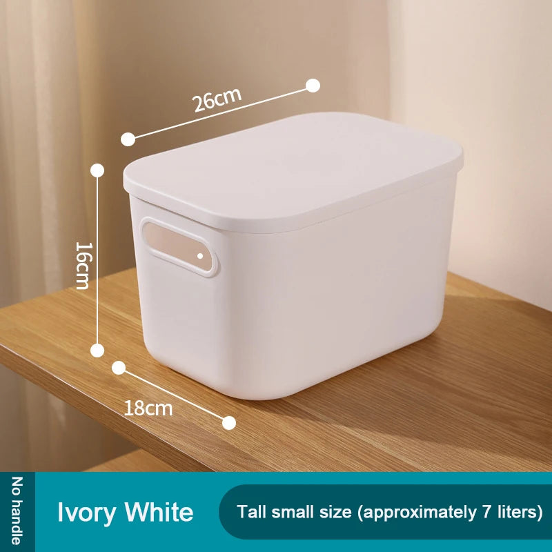 White Storage Boxes with Lids and Handles, Size Options