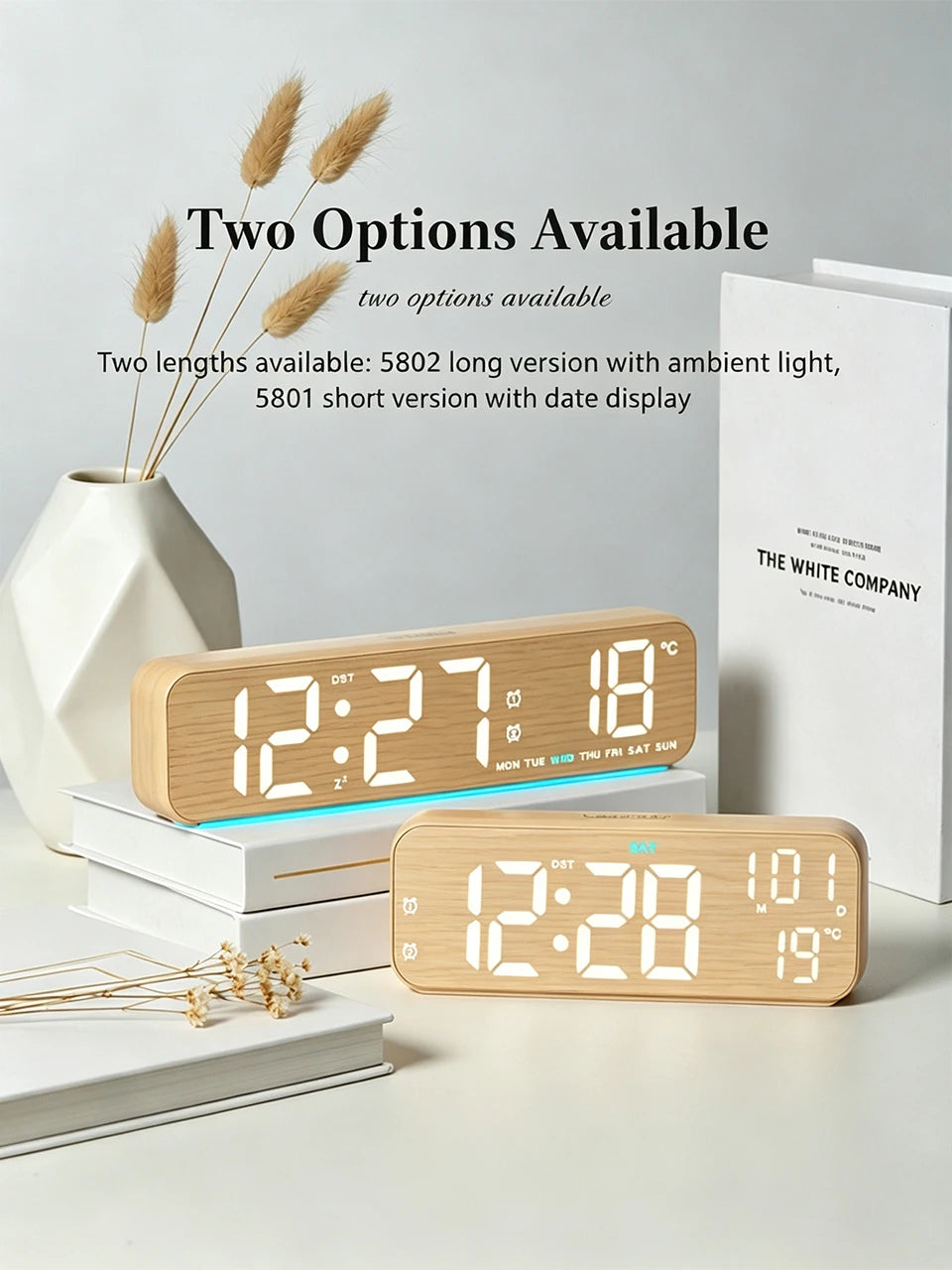 Wood-Style Digital Dual Alarm Clock