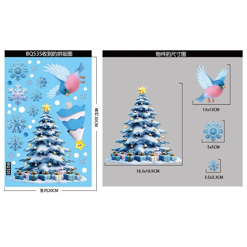 Christmas Window Stickers – Snowman & Santa Decor ❄️