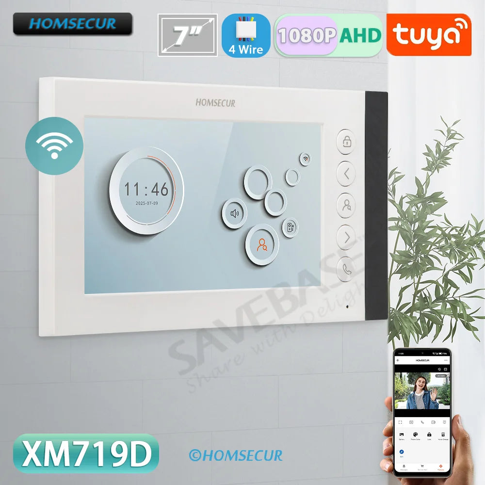Monitor interior inteligente Tuya WIFI de 7"/10" LCD, para sistema de 4 hilos HD 1080P, manos libres, teléfono de puerta intercom, timbre de casa