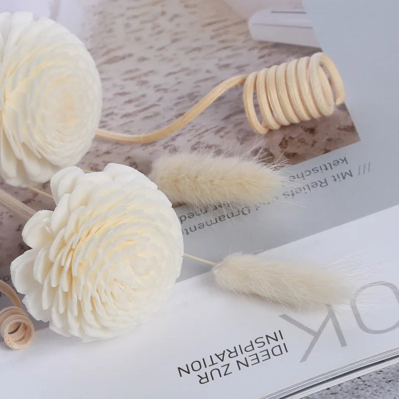 9PCS/lot Flower Aromatherapy Rattan No Fire Aroma Diffuser Sticks Home Living Room Aromatic Incense Supplies