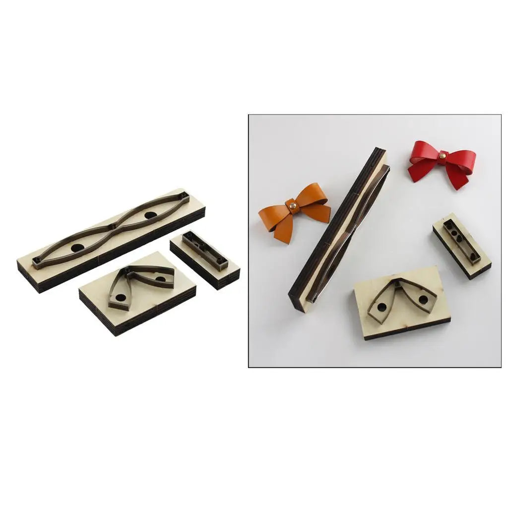 Set metalnih matrica za rezanje u obliku mašne za kožnu izradu i DIY projekte