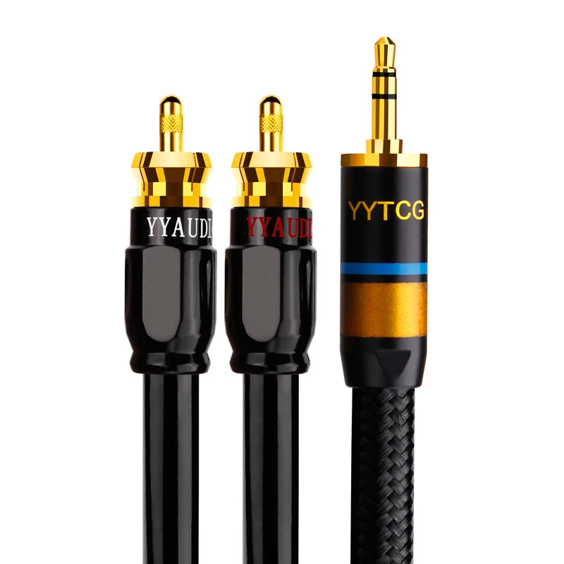 3.5mm–2RCA-äänikaapeli, erillinen liitäntäkaapeli matkapuhelimille, tehovahvistimille, äänilaitteille ja kaiuttimille