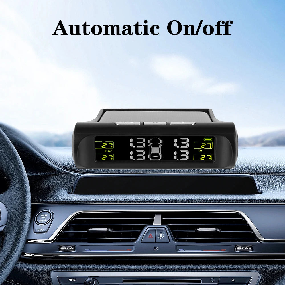 Solar TPMS Tire Pressure Monitoring System with External Sensors