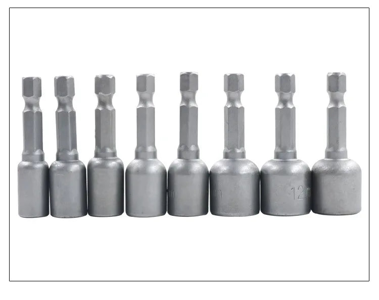 6-13mm Impact Socket Set Magnetic Nut Screwdriver 48mm Drill Bit Set 1/4” Hex Socket Adapter Bolt Drivers Socket Kit Hand Tools
