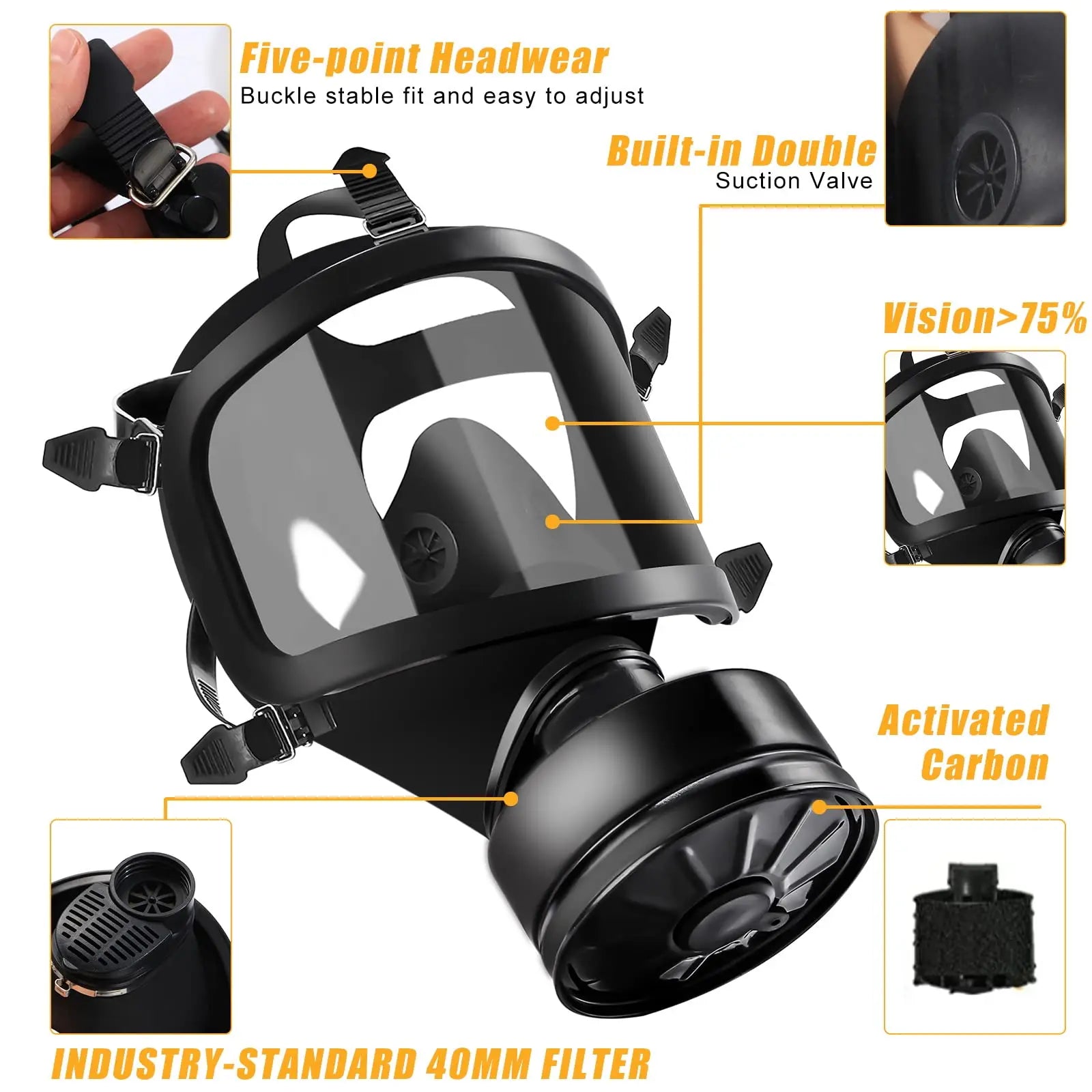 MF14 Full Face Respirator with Activated Carbon Filter