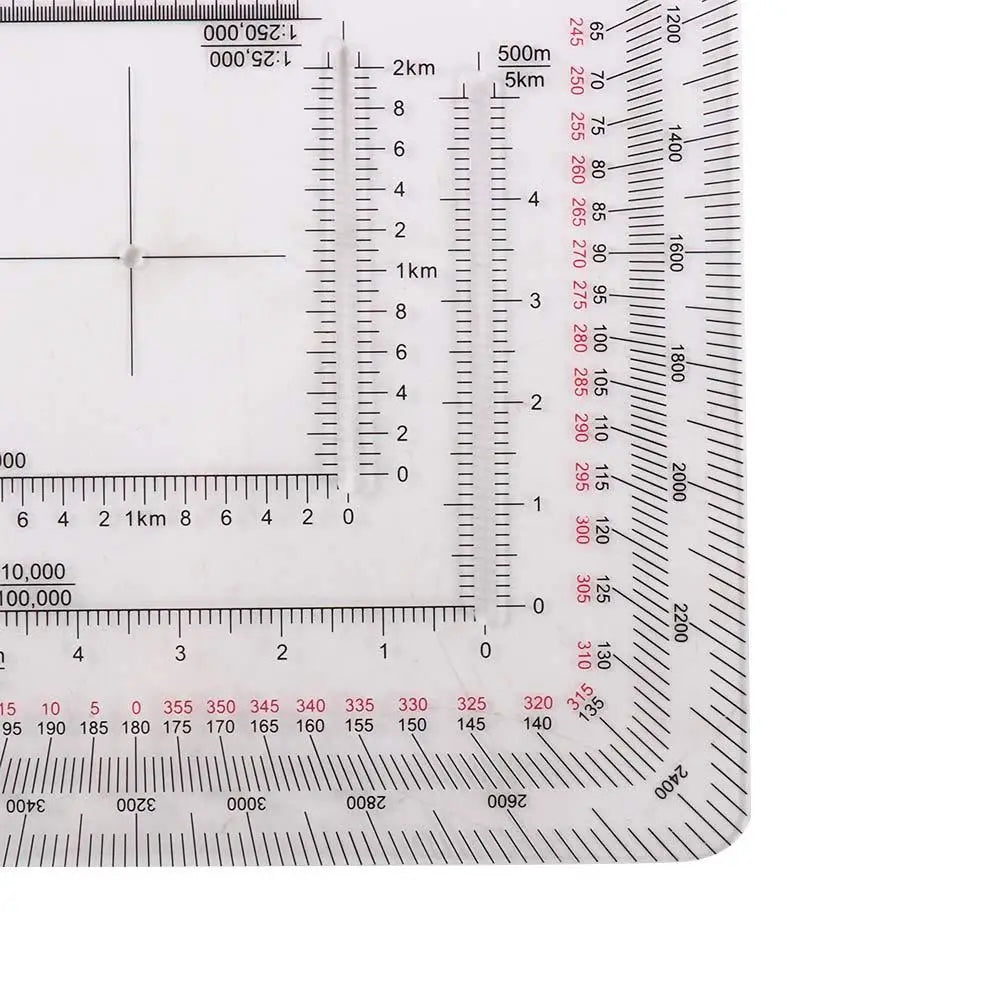 Acrylic Map Protractor and Coordinate Ruler
