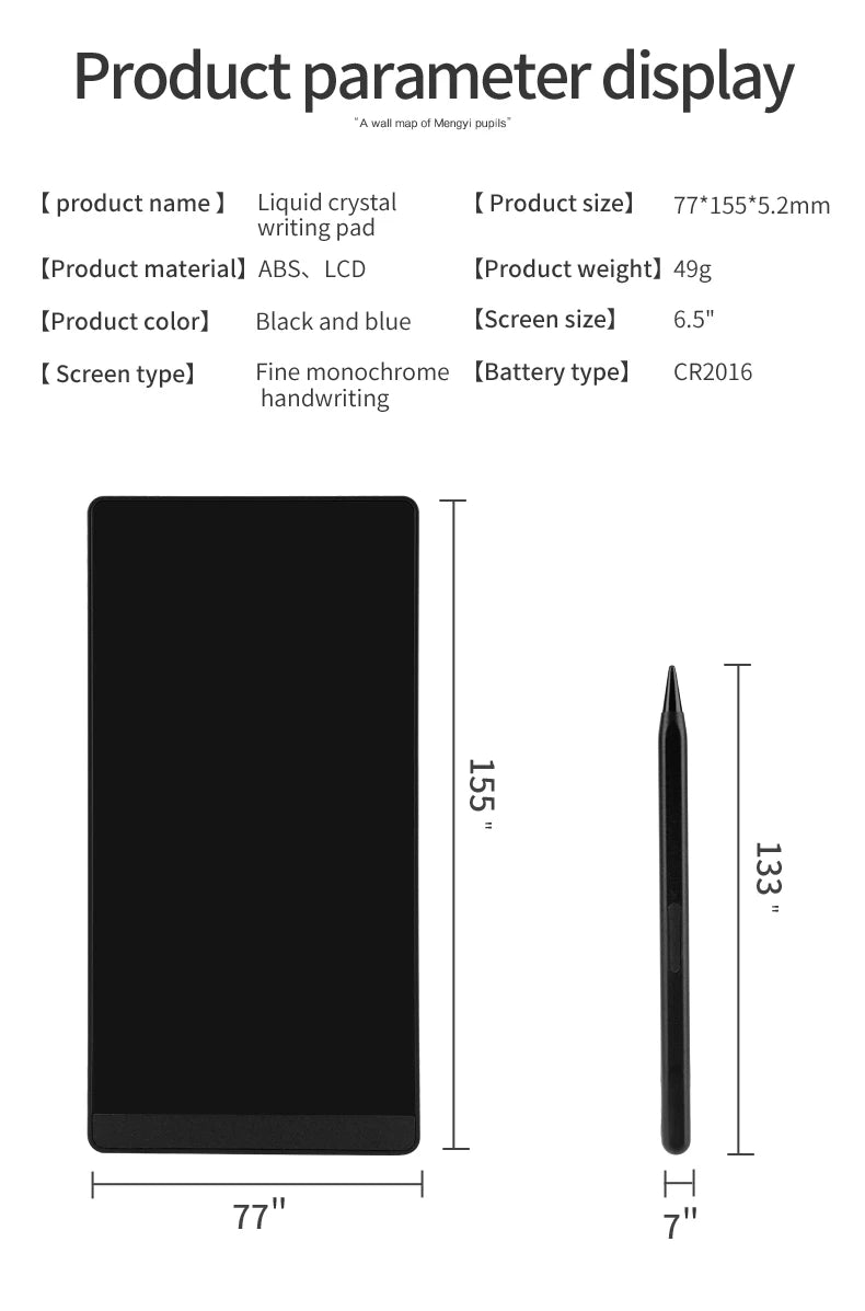 Tabletă de scris LCD de 6,5 inchi - Opțiuni de stil