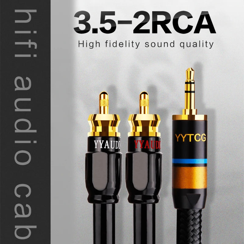 3.5mm–2RCA-äänikaapeli, erillinen liitäntäkaapeli matkapuhelimille, tehovahvistimille, äänilaitteille ja kaiuttimille