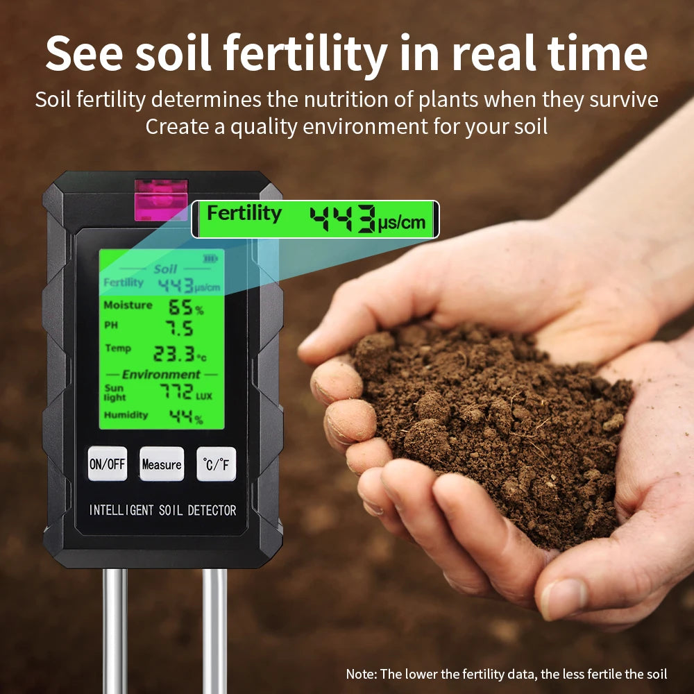 Six-in-One Digital Soil and Environment Meter