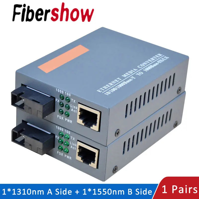 Gigabit Single-Fibre Media Converter Pair, SC/UPC