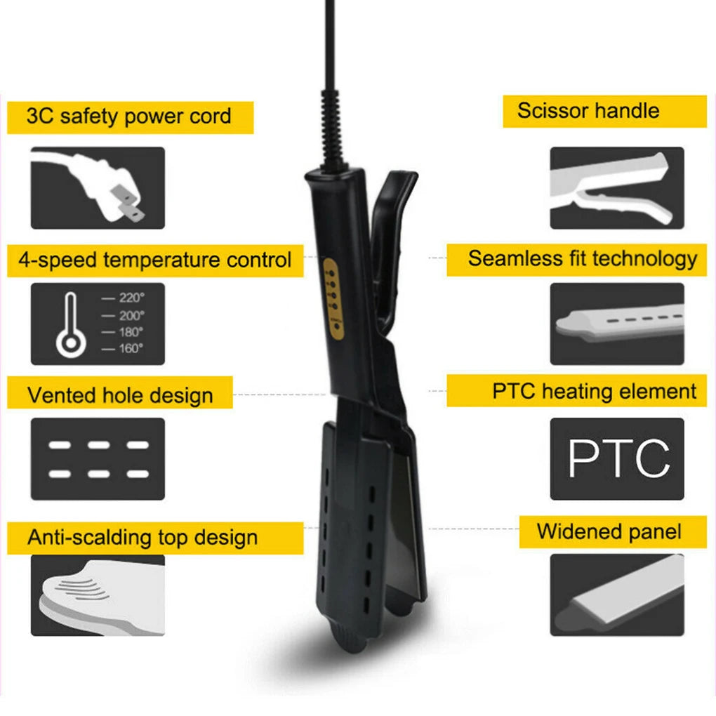 Ceramic Tourmaline Ionic Hair Straightener with Adjustable Heat