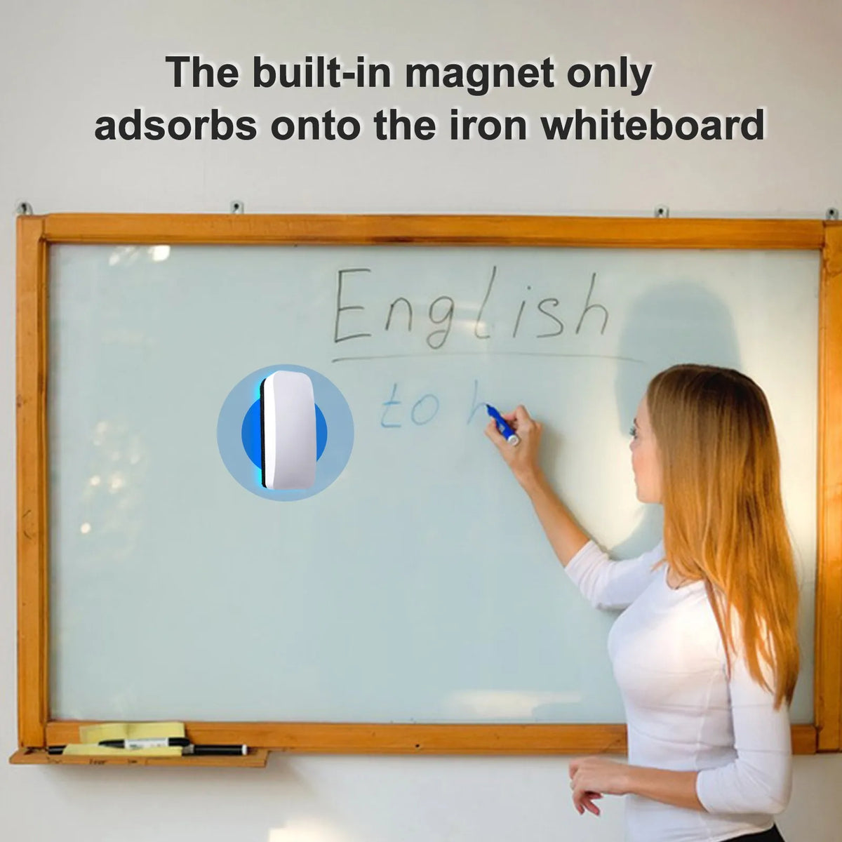 Magnetic Whiteboard Eraser, White