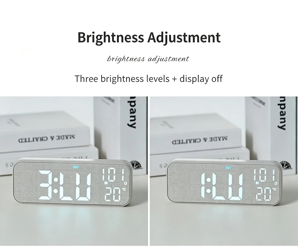 Wood-Style Digital Dual Alarm Clock