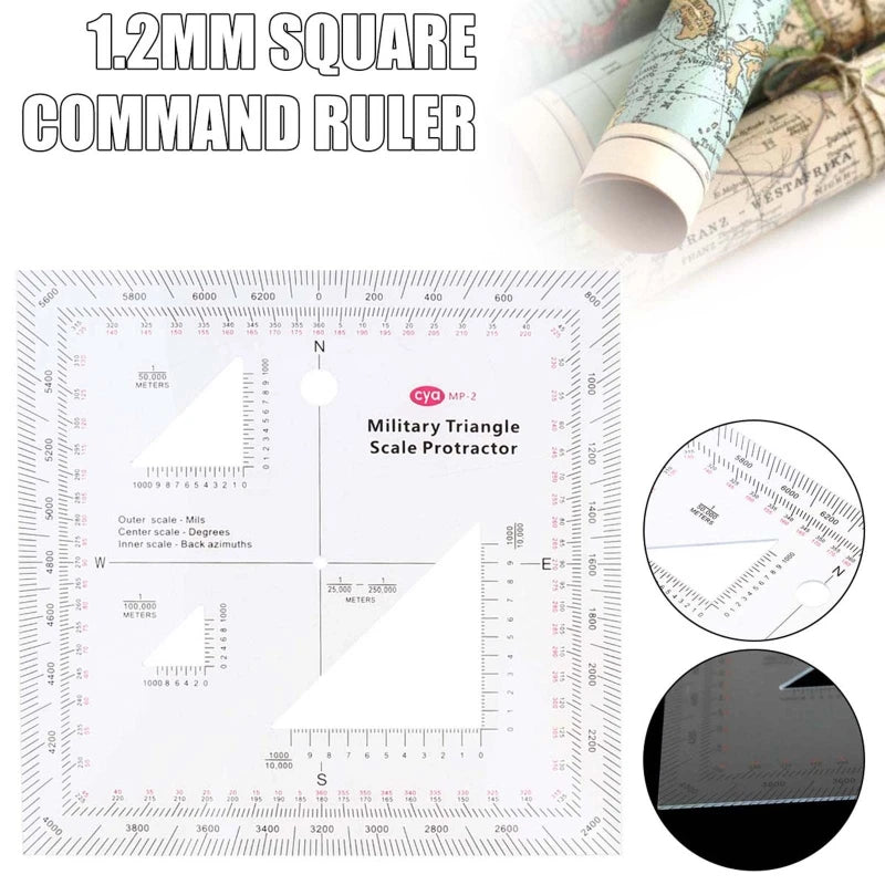 MGRS Map Coordinate Scale and Protractor - 5 Inch