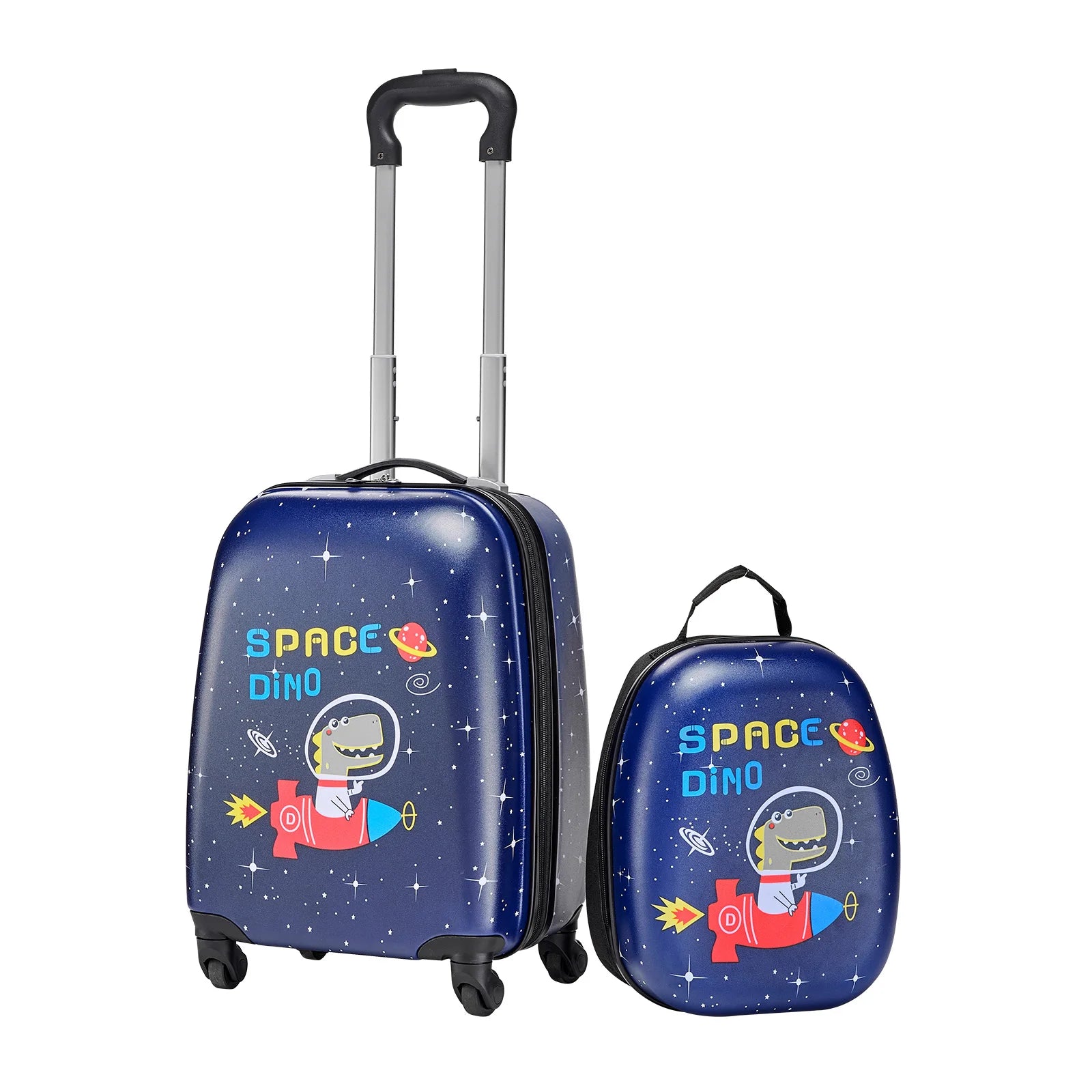 SucceBuy 2pcs Kids Luggage Set with Backpack 18in Rolling Wheels Suitcase Kids Carry on Luggage for Girls & Boys Travel Suitcase