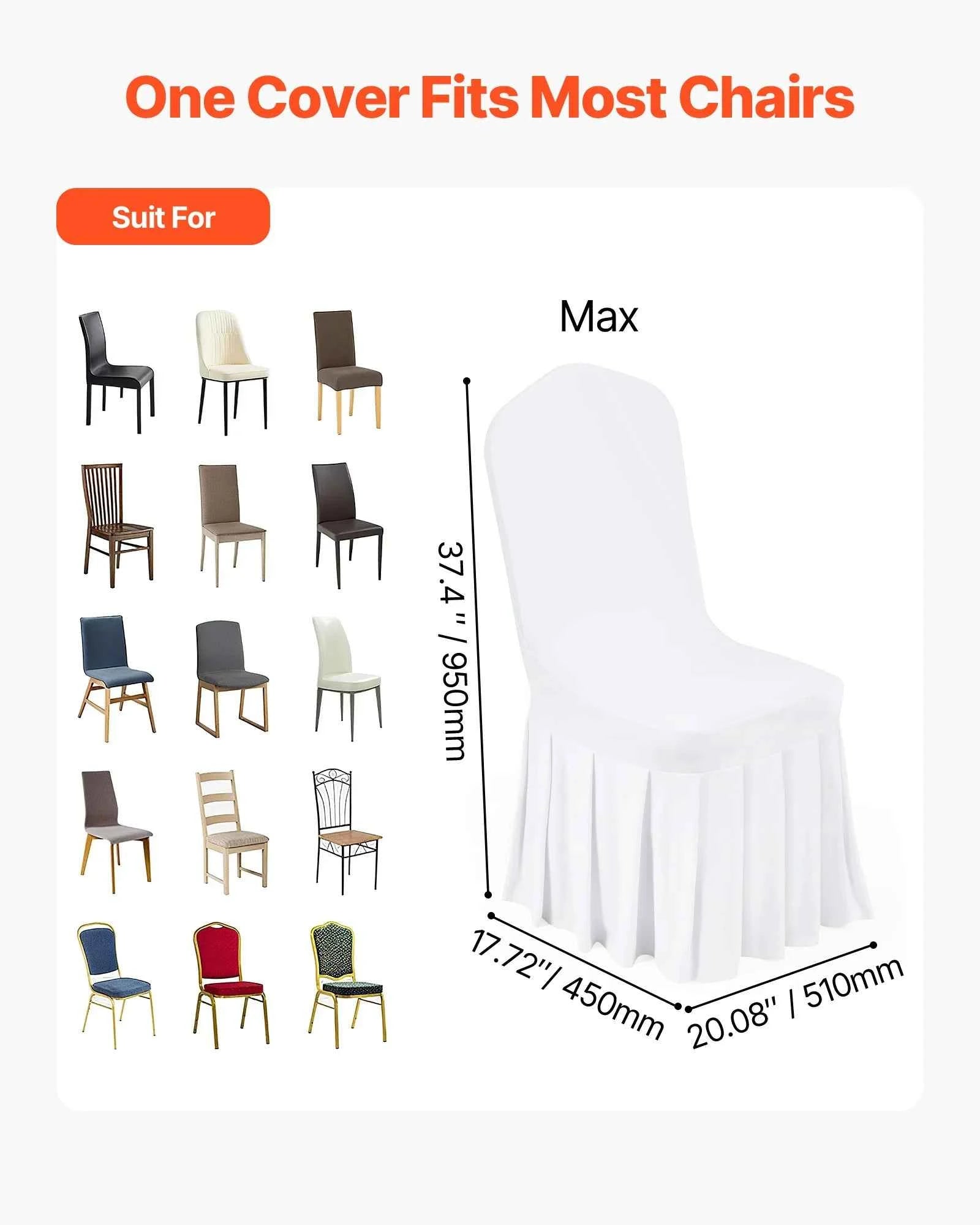 30 Pcs Stretch Chair Covers for Dining Banquet Wedding