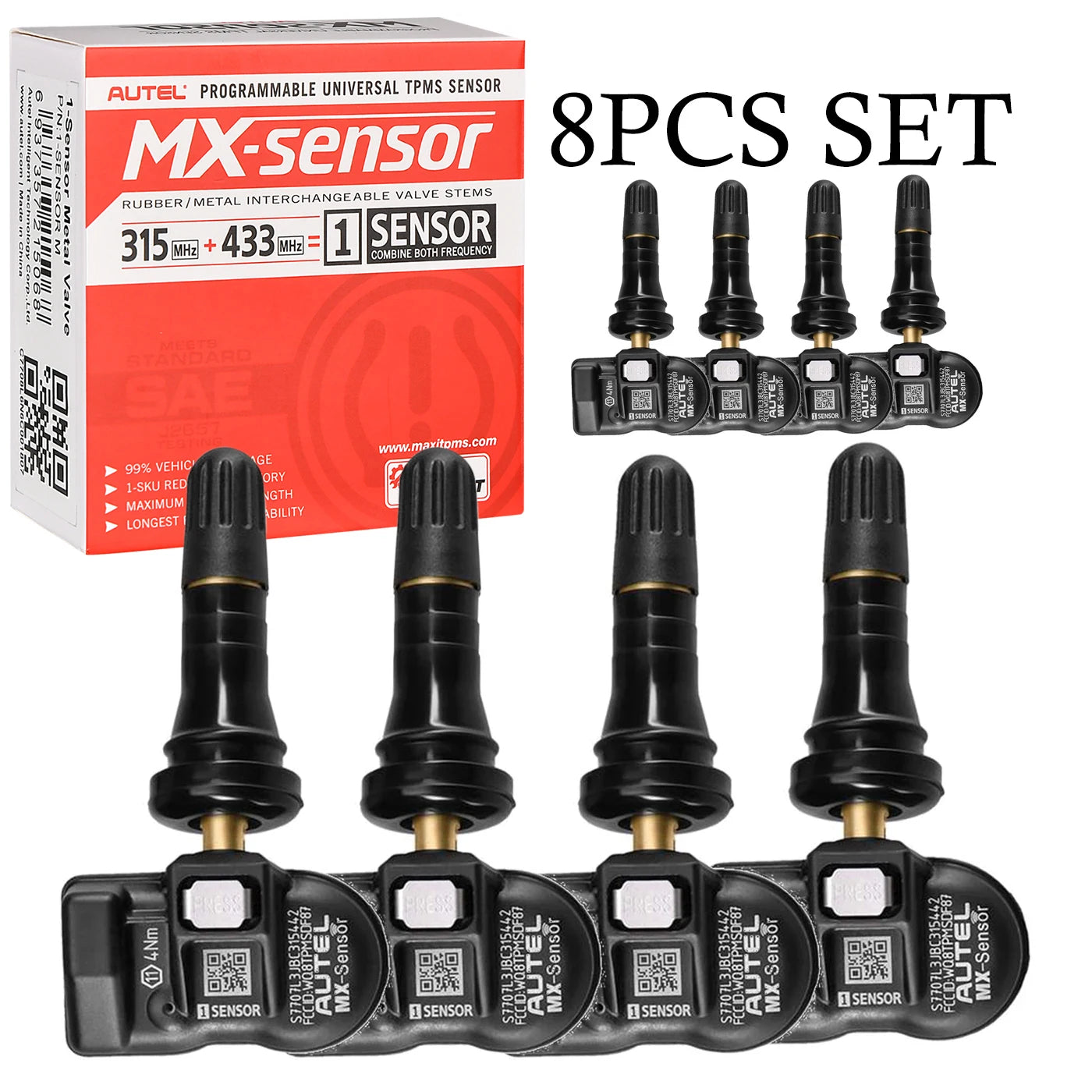 Autel MX TPMS-sensor 2-i-1 315MHz & 433MHz klonbar