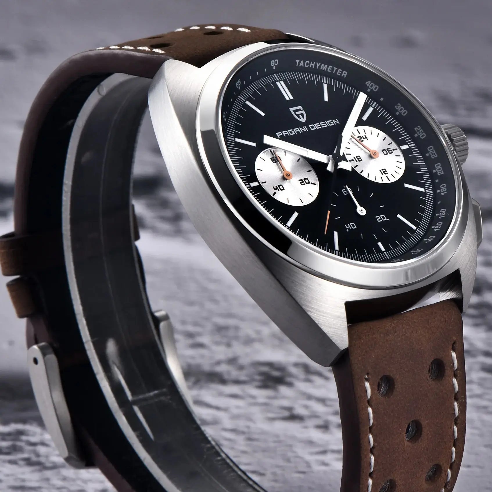 Pagani Design Panda Dial Chronograph Watch VK63 Sapphire