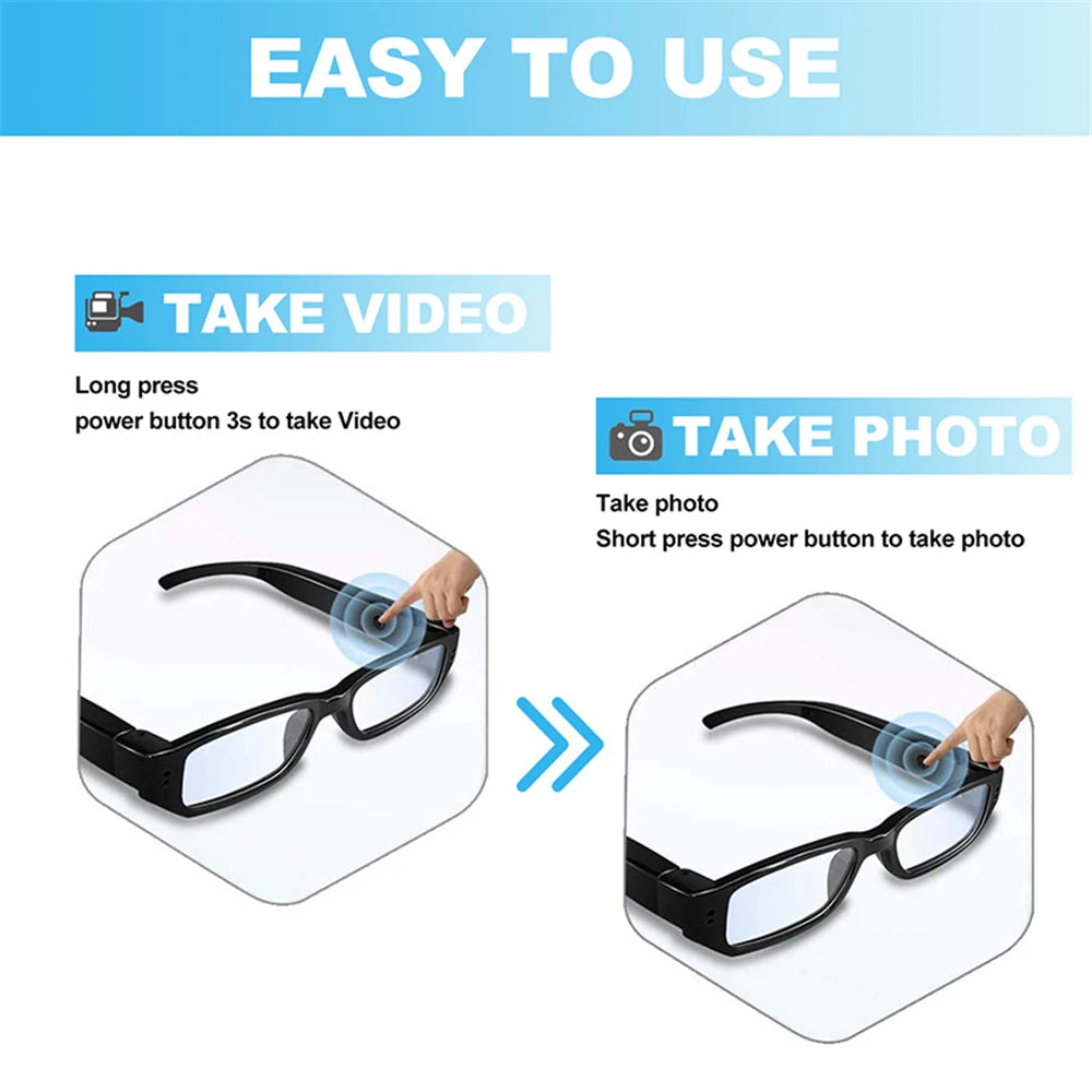 1080P HD Wearable Glasses Camera for Outdoor Sports