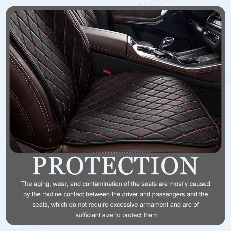 SEAMETAL Premium Car Seat Cushion Luxury Leather Anti Slip Seat Cover Breathable Anti Scratch Car Seat Protector for Sedan Suv