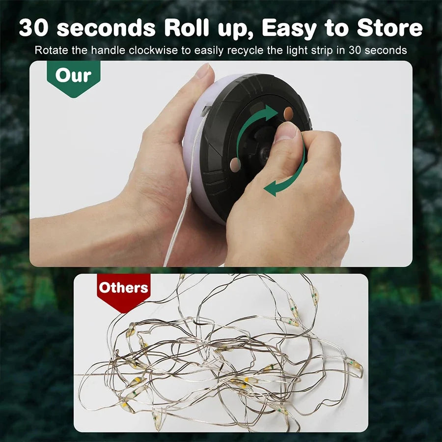 Rechargeable Camping Lantern with 10 m String Light