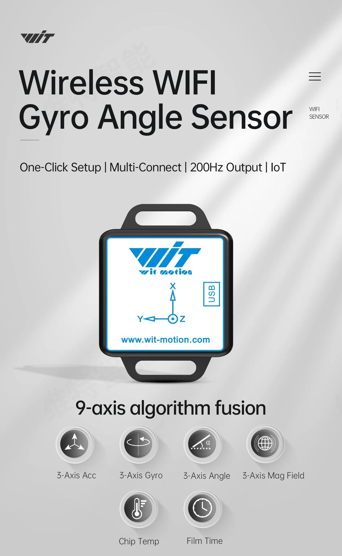 WT901 Wi-Fi Nine-Axis Motion Sensor - Options