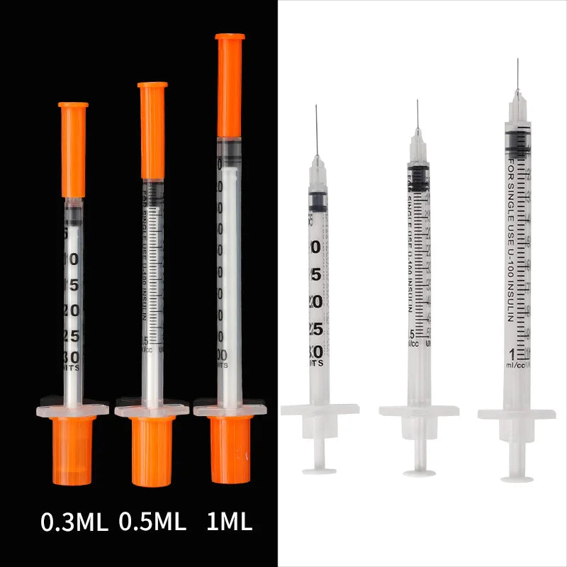Disposable Veterinary Syringes 0.3–1ML with Needle (50/100 Pack)