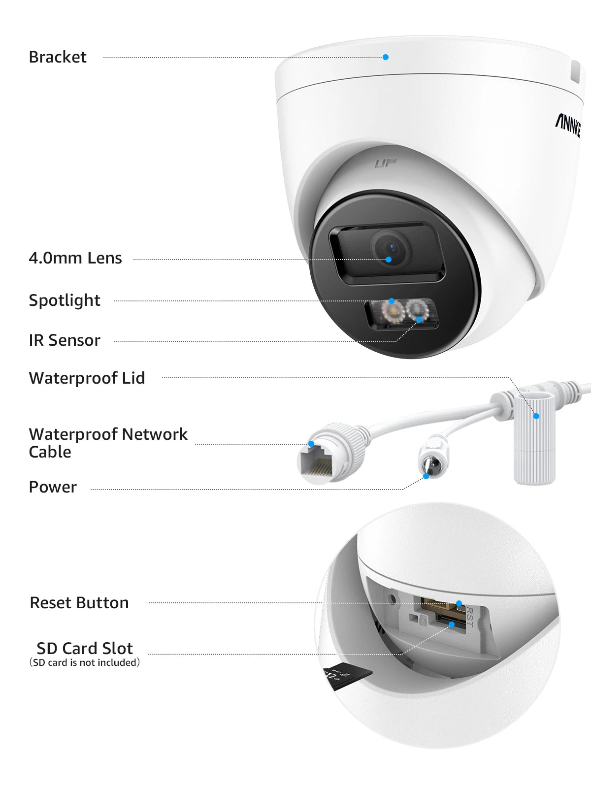 ANNKE 8MP Outdoor PoE Security Camera with Two-Way Audio