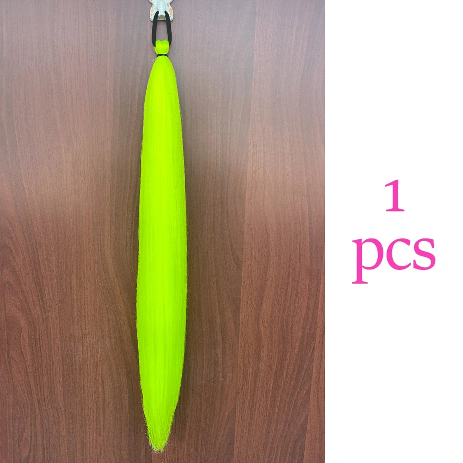 Synthetic Colorful Ponytail Extension 2Pcs Long Straight DIY Braided Pony Tail Hairpiece with Rubber Band Women Hair Accessories