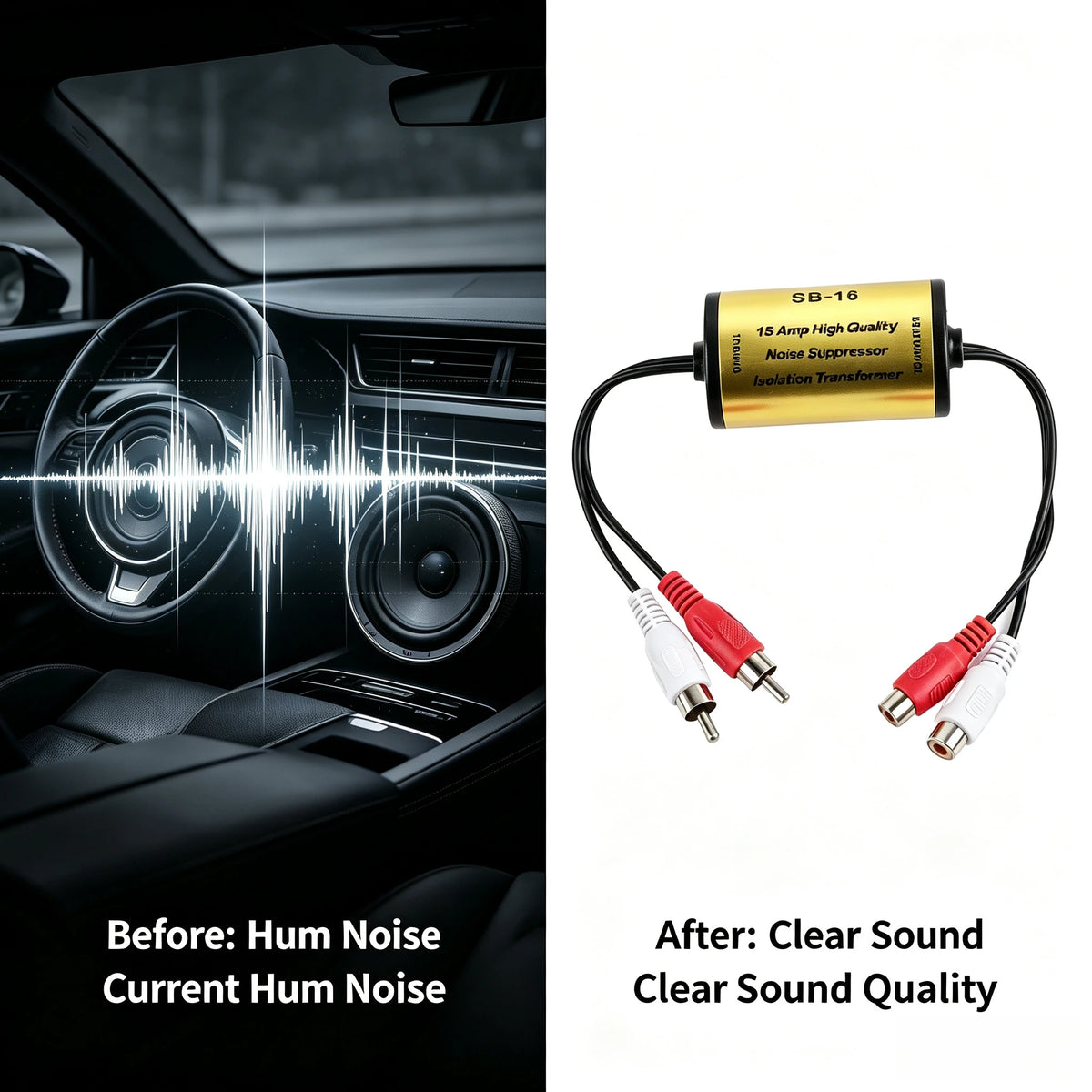 RCA Ground Loop Isolator - Audio Noise Filter