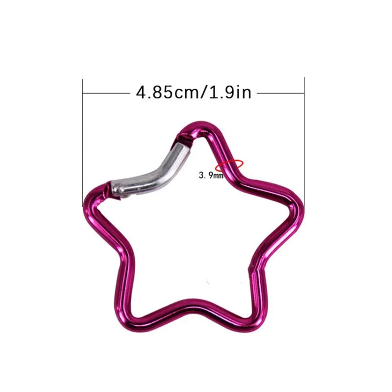 Aluminum Alloy Star Shaped Spring Locking Carabiner Keychain Clip