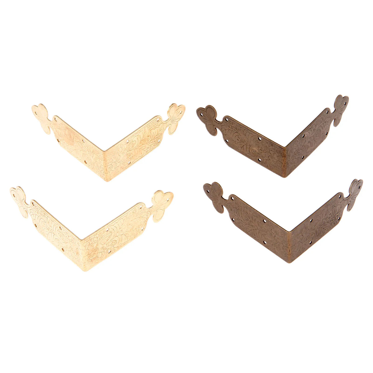 Möbeleckenschoner aus Messing, 65 × 25 mm, 2er-Set