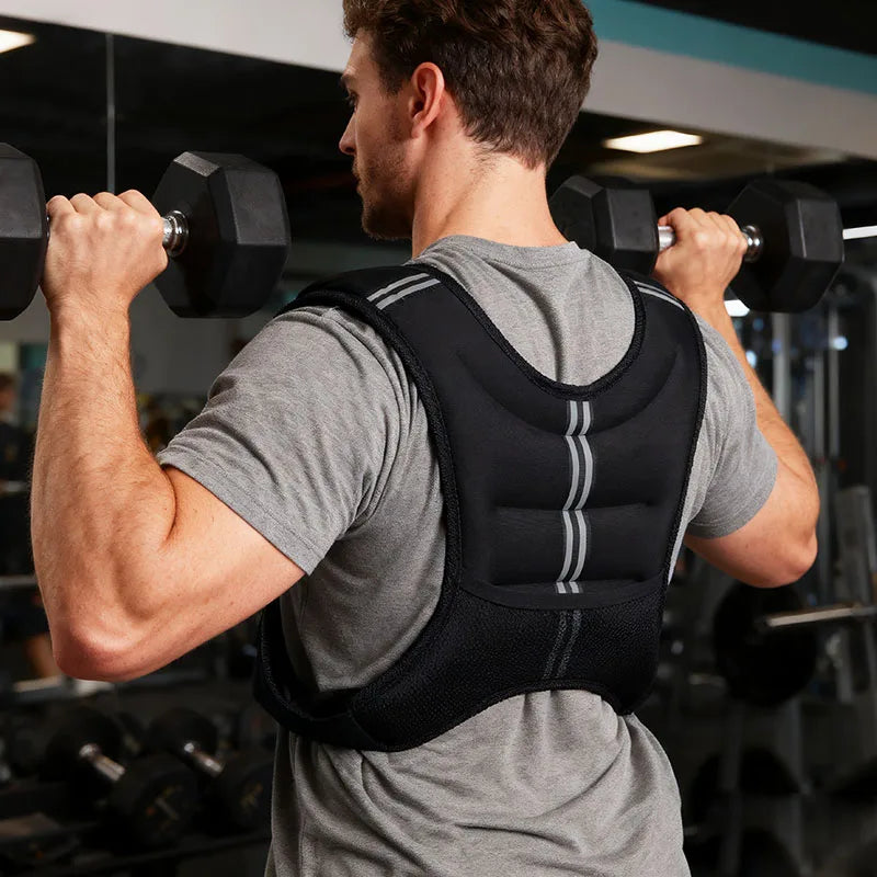 12lb Weighted Vest with Reflective Strips for Running & Strength Training
