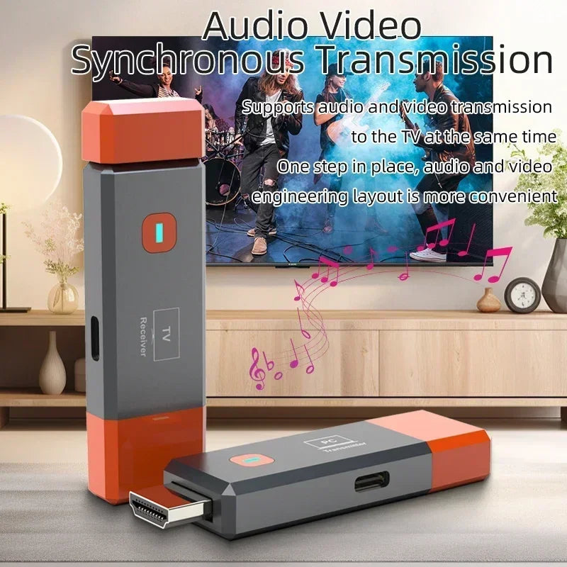 Wireless HDMI-Compatible Video Transmitter and Receiver Extender kit TV Stick Dongle Adapter For PC Camera Laptop To Monitor TV